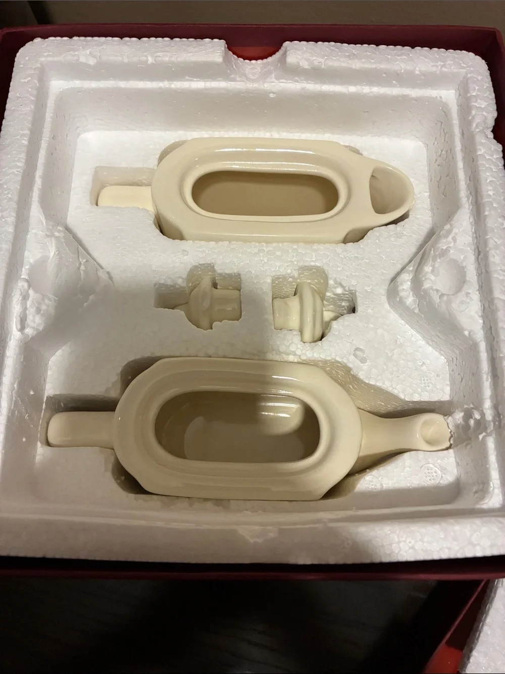 Restoration Hardware Cream Stoneware Tea-for-Two Set with Box